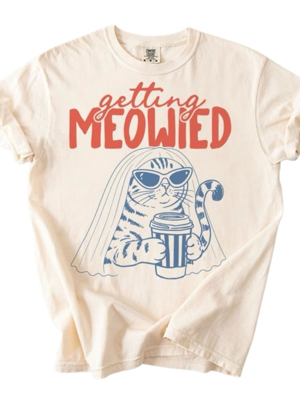 Comfort colors Getting Meowied Cat Graphic Tee Bachelorette Cat Lover Gift